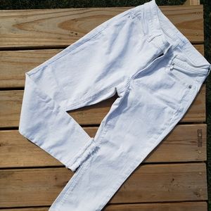 White raw hem loft jeans